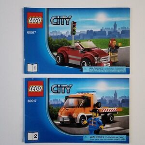 Lego CITY 60017 Flatbed Truck INSTRUCTION MANUALS 1 & 2 ONLY Booklets No‎ Bricks